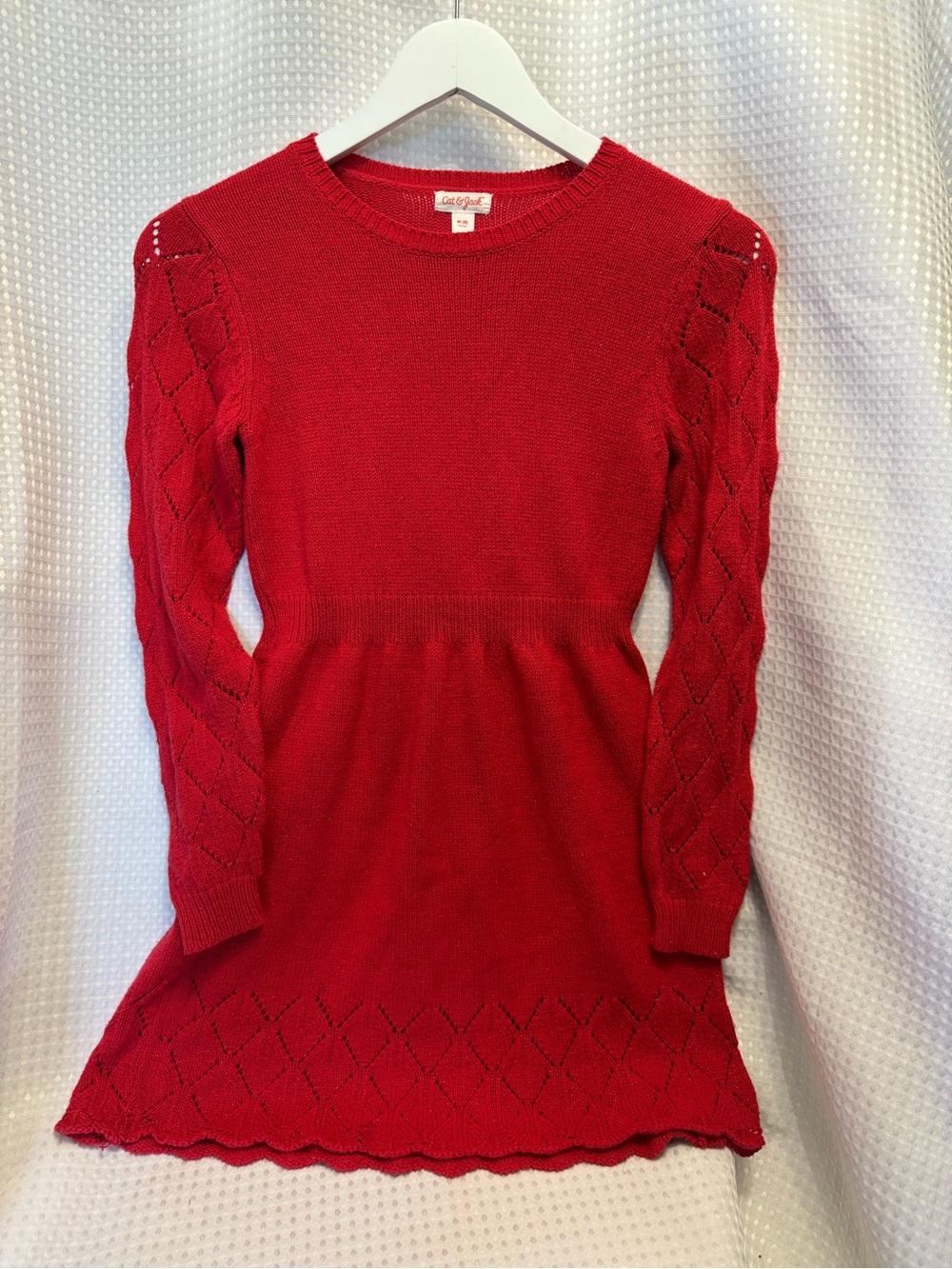 Cat & Jack Red Knit Long-Sleeve Dress